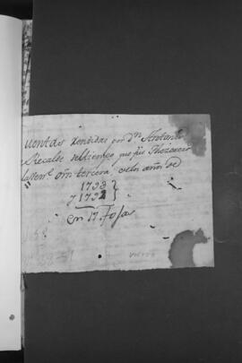 Rendición de cuenta de Antonio Recalde, del tiempo que fuera tesorero de la órden tercera.